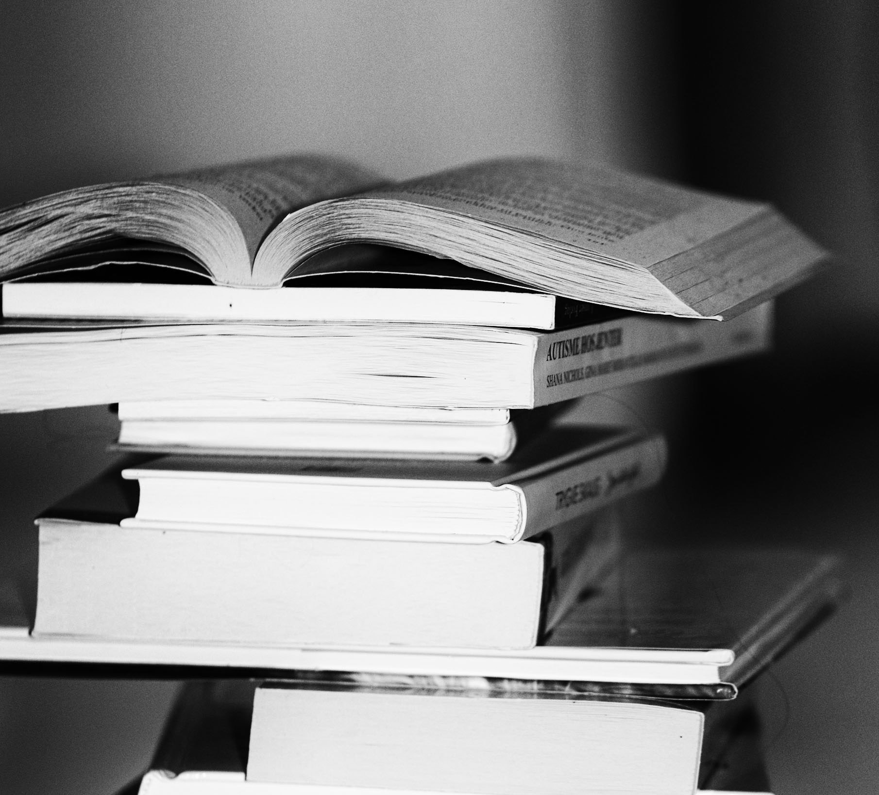 books in a pile